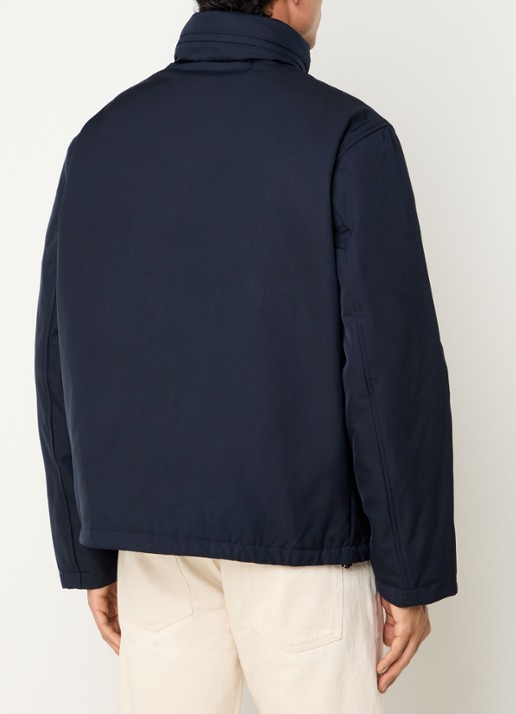 Armani Softshell jack met opbergbare capuchon en ritszakken - achterkant 4 donkerblauw
