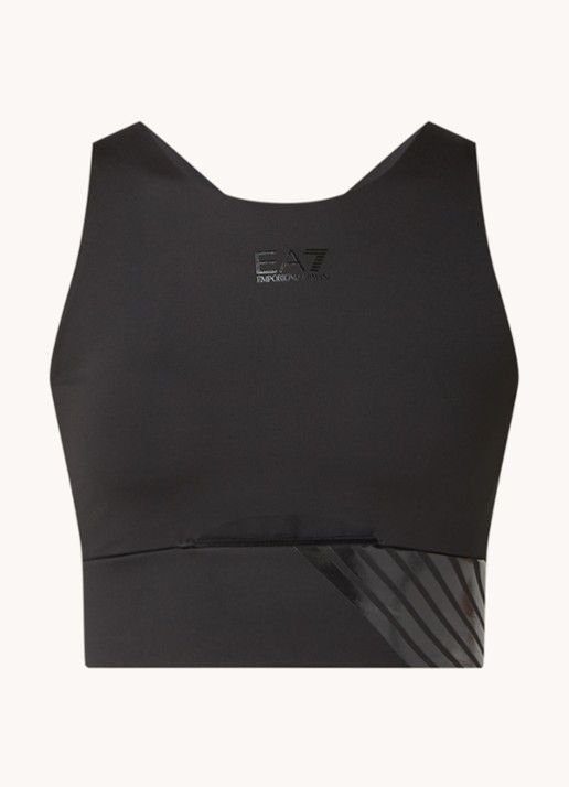 Armani Sport bh met light support en logo - voorkant zwart