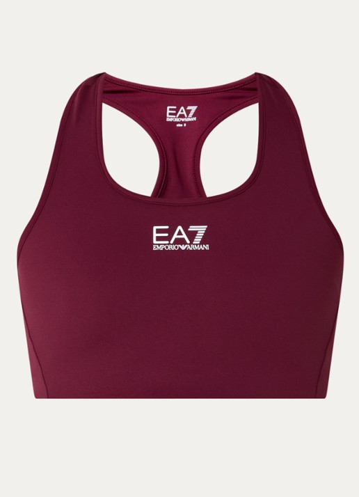 Armani Sport bh met medium support en logo - voorkant 3 bordeauxrood