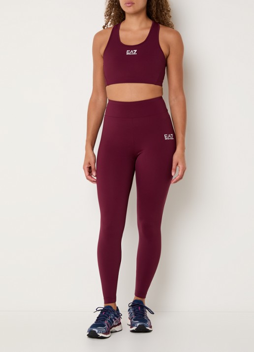 Armani Sport bh met medium support en logo - voorkant 4 bordeauxrood