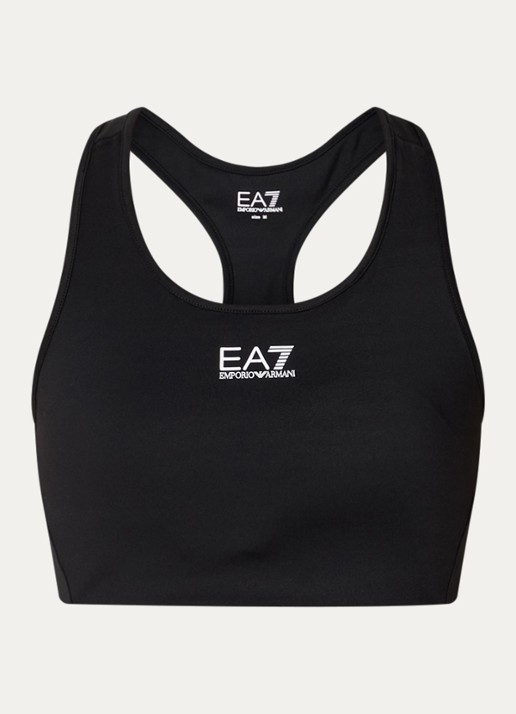 Armani Sport bh met medium support en logo - voorkant 2 zwart