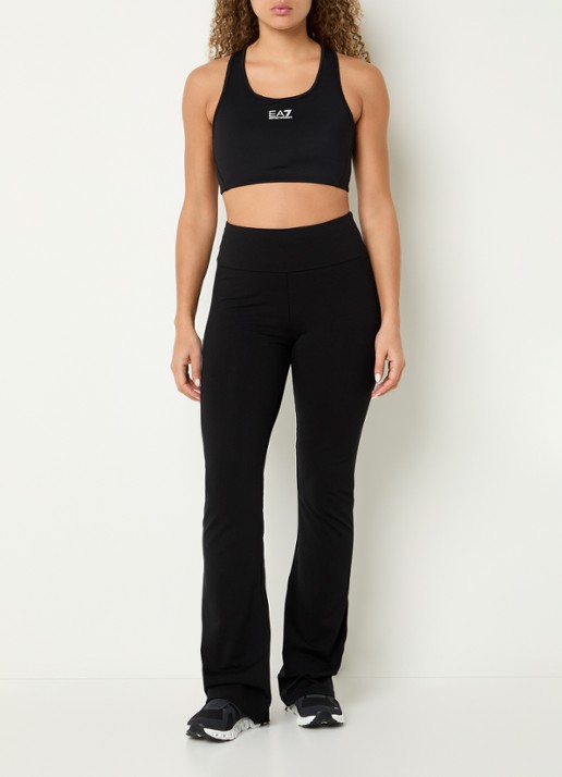 Armani Sport bh met medium support en logo - voorkant 3 zwart
