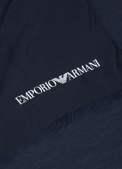 Armani Stole sjaal 180 x 79 cm - detail 3 donkerblauw