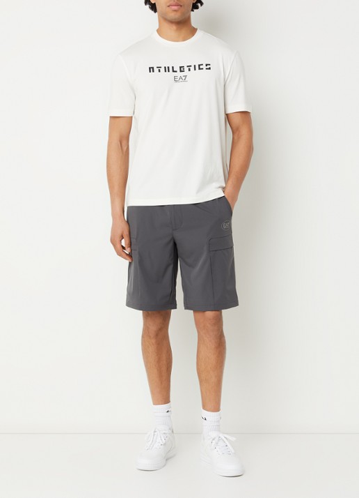 Armani Straight fit broek met logo en steekzakken - voorkant 3 antraciet