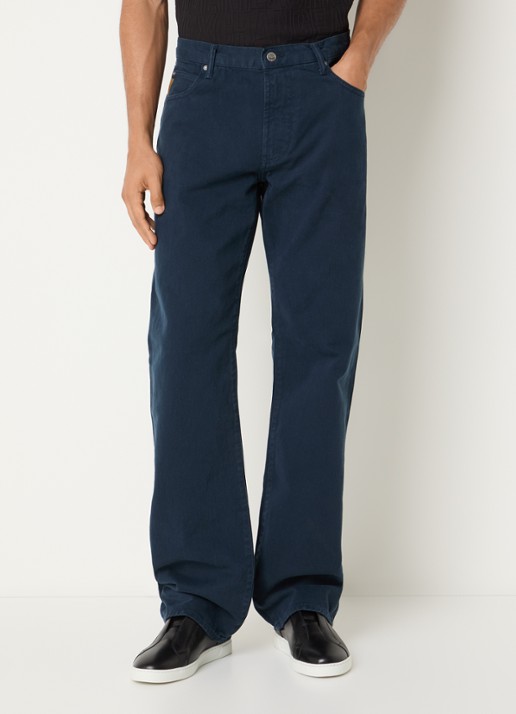 Armani Straight fit broek met steekzakken - detail indigo