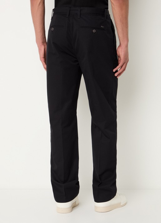 Armani Straight fit chino met ceintuur en steekzakken - achterkant 3 zwart