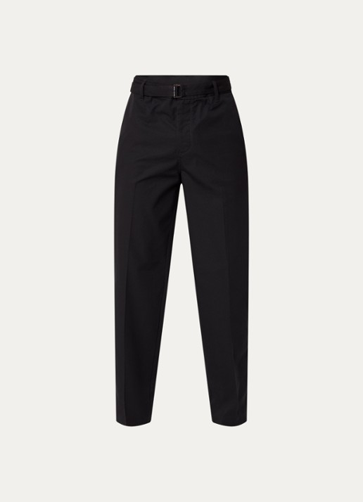 Armani Straight fit chino met ceintuur en steekzakken - voorkant zwart