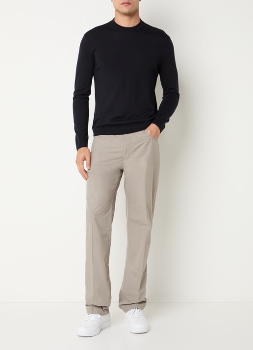 Armani Straight fit chino met steekzakken - voorkant 3 khaki
