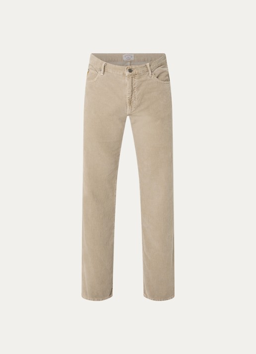 Armani Straight fit chino van corduroy  - voorkant beige