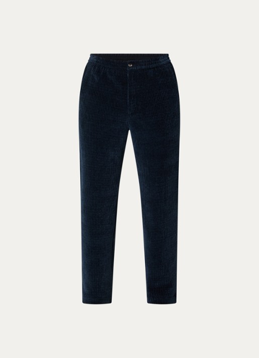 Armani Straight fit chino van corduroy - voorkant 4 donkerblauw