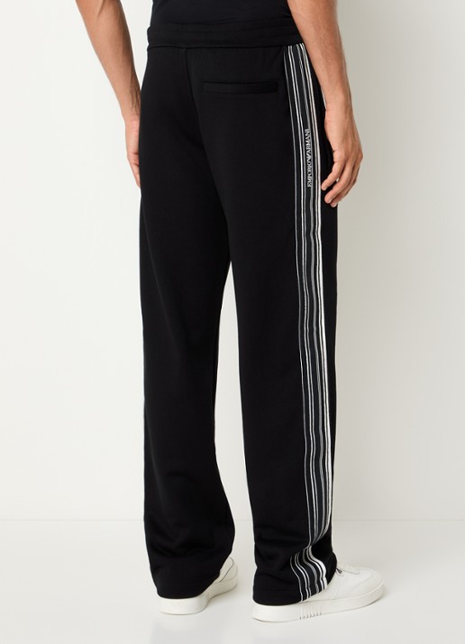 Armani Straight fit joggingbroek met logoborduring en steekzakken - achterkant 3 zwart
