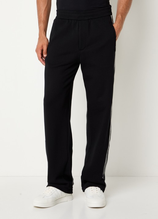 Armani Straight fit joggingbroek met logoborduring en steekzakken