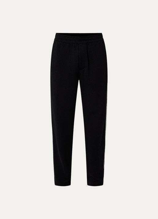 Armani Straight fit joggingbroek met logoborduring en steekzakken - voorkant 4 zwart