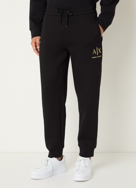 Armani Straight fit joggingbroek met logoborduring