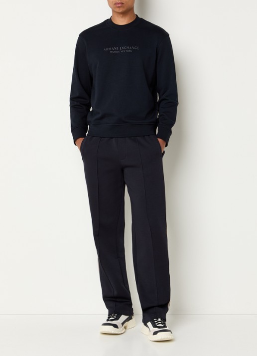 Armani Straight fit joggingbroek met steekzakken - voorkant 3 donkerblauw