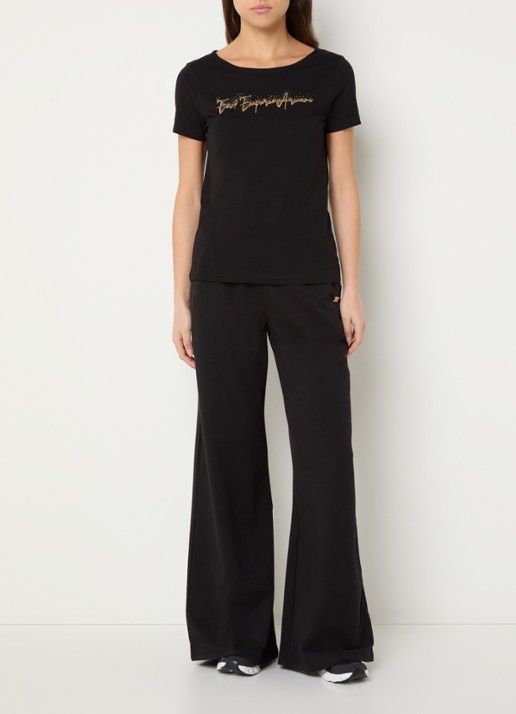 Armani Straight fit joggingbroek met steekzakken - voorkant 3 zwart
