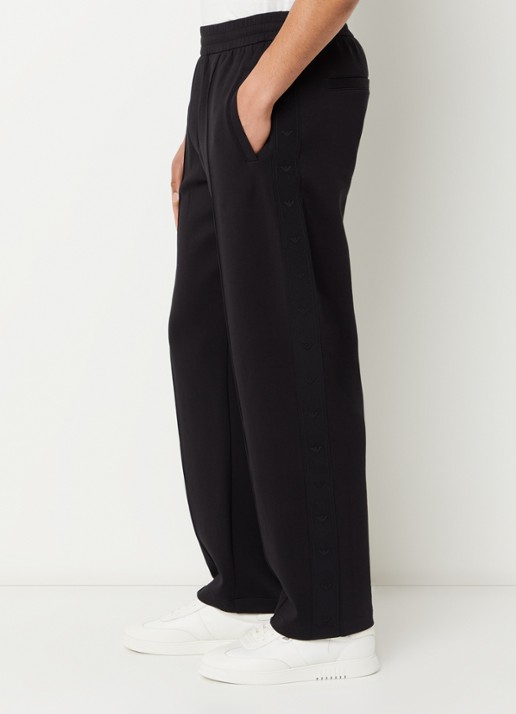 Armani Straight fit joggingbroek met steekzakken - detail 5 zwart