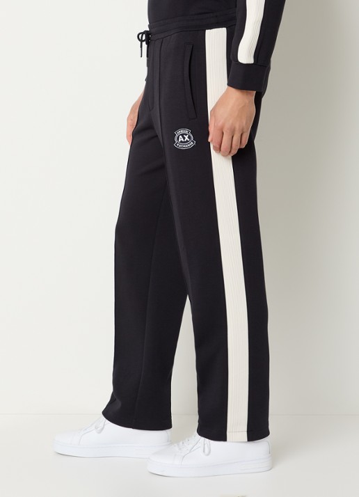 Armani Straight fit joggingsbroek met logoborduring en steekzakken - detail 5 donkerblauw