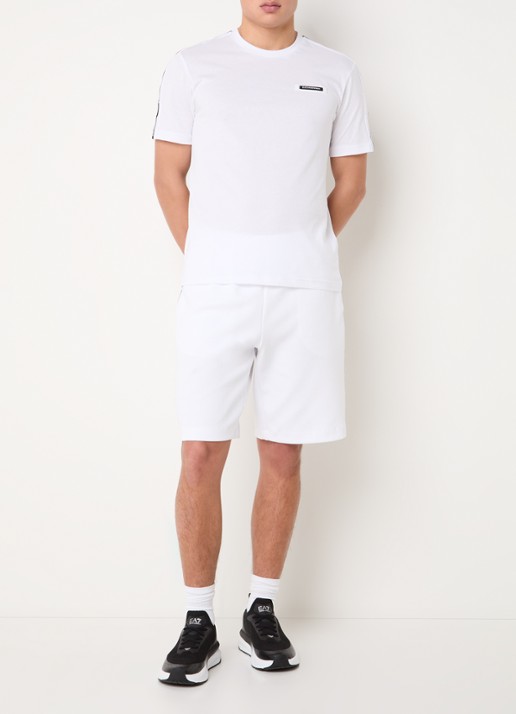 Armani Straight fit korte broek met logo - voorkant 4 wit