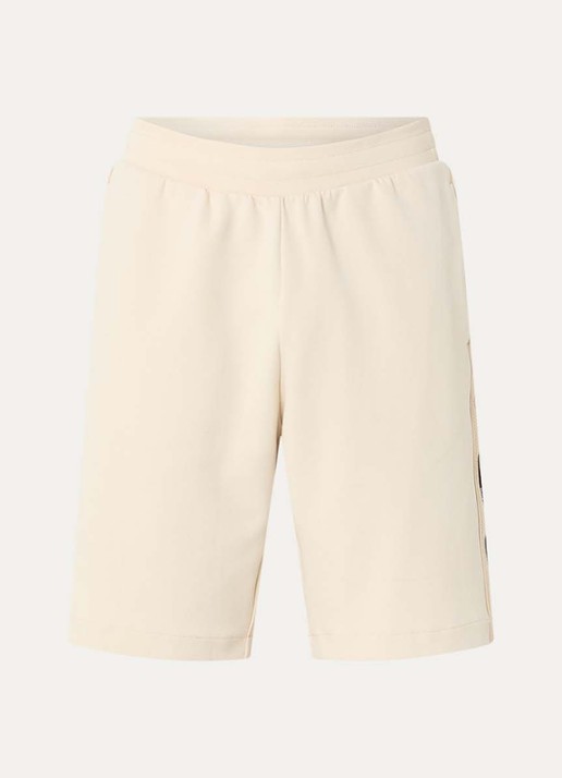 Armani Straight fit korte broek met logo - voorkant 2 gebroken wit