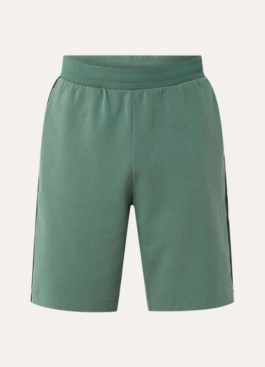 Armani Straight fit korte broek met logo - voorkant 2 grijsmele