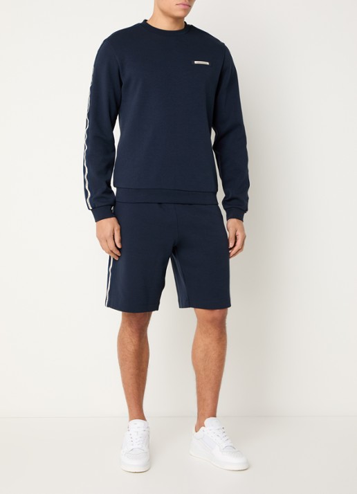 Armani Straight fit korte broek met logo - voorkant 3 armani blue / blauw