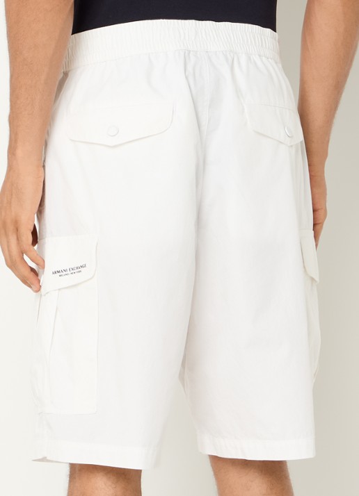 Armani Straight fit korte broek met steekzakken - achterkant wit