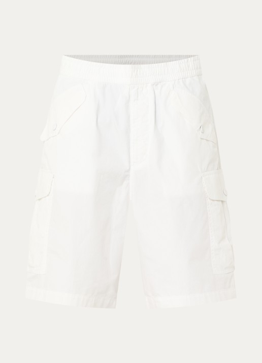 Armani Straight fit korte broek met steekzakken - voorkant 3 wit