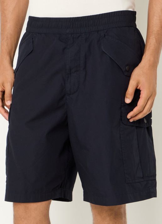 Armani Straight fit korte broek met steekzakken - detail 4 donkerblauw