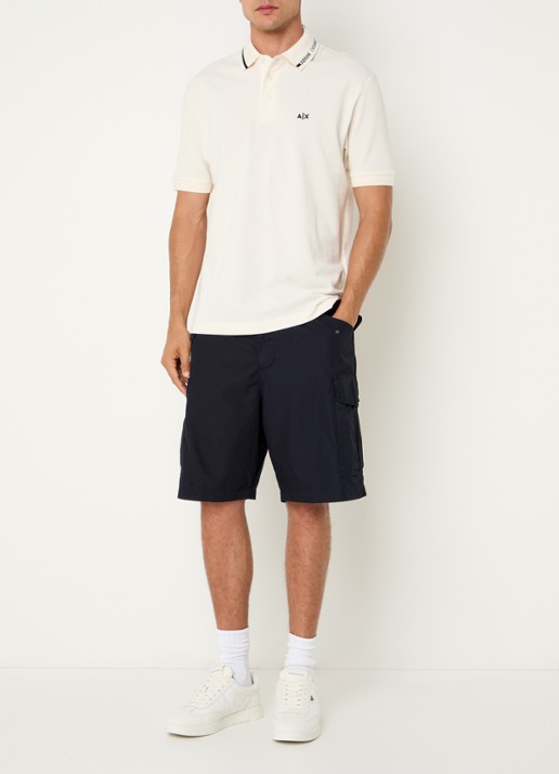 Armani Straight fit korte broek met steekzakken - voorkant 3 donkerblauw
