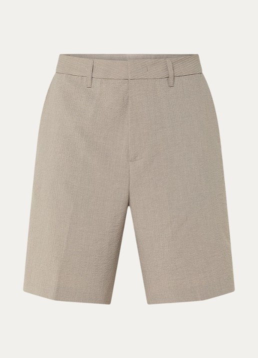 Armani Straight fit korte broek met steekzakken - voorkant khaki