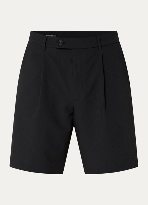 Armani Straight fit korte broek met steekzakken - voorkant donkerblauw