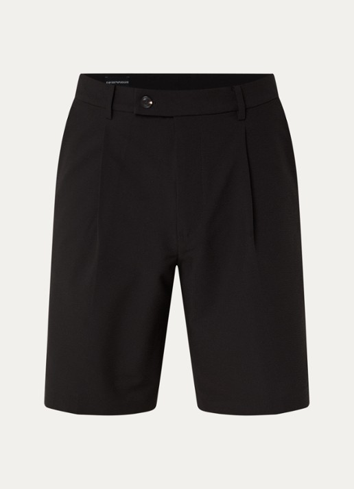 Armani Straight fit korte broek met steekzakken - voorkant 2 zwart