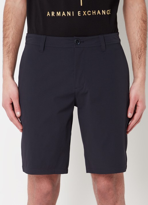 Armani Straight fit korte chino met stretch en steekzakken
