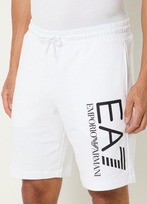 Armani Straight fit korte joggingbroek met logo en steekzakken