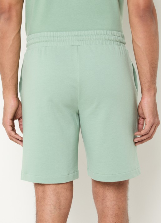 Armani Straight fit korte joggingbroek met logo en steekzakken - achterkant lindegroen