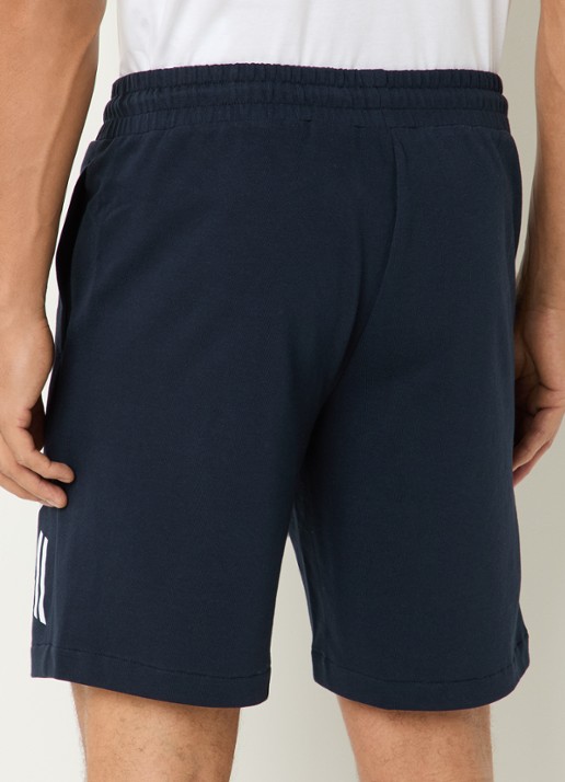 Armani Straight fit korte joggingbroek met logo en steekzakken - achterkant donkerblauw