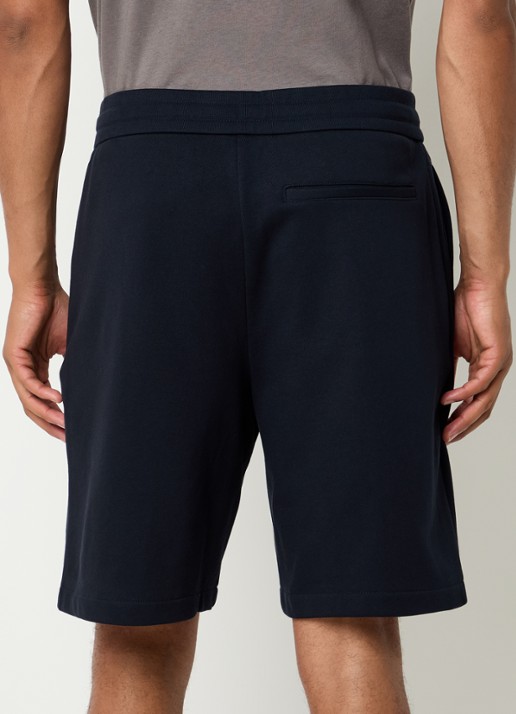 Armani Straight fit korte joggingbroek met logo - achterkant donkerblauw