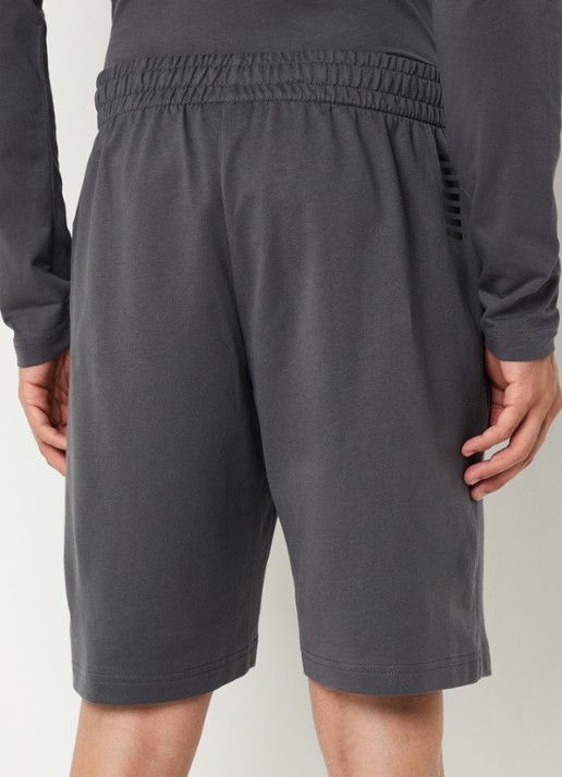 Armani Straight fit korte joggingbroek met logo  - achterkant donkergrijs