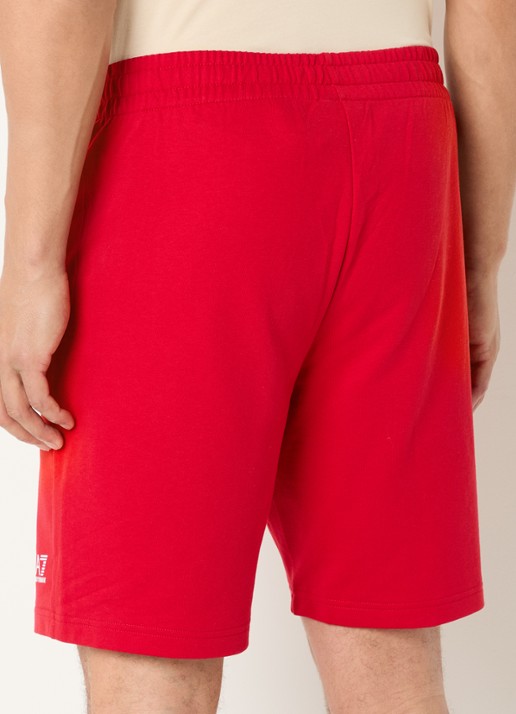 Armani Straight fit korte joggingbroek met logo  - achterkant 3 donkerrood