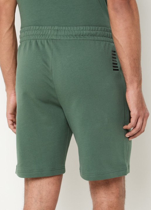 Armani Straight fit korte joggingbroek met logo  - achterkant 4 legergroen