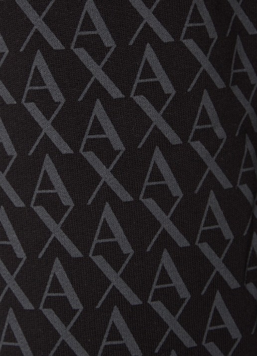 Armani Straight fit korte joggingbroek met logoprint - detail 2 zwart