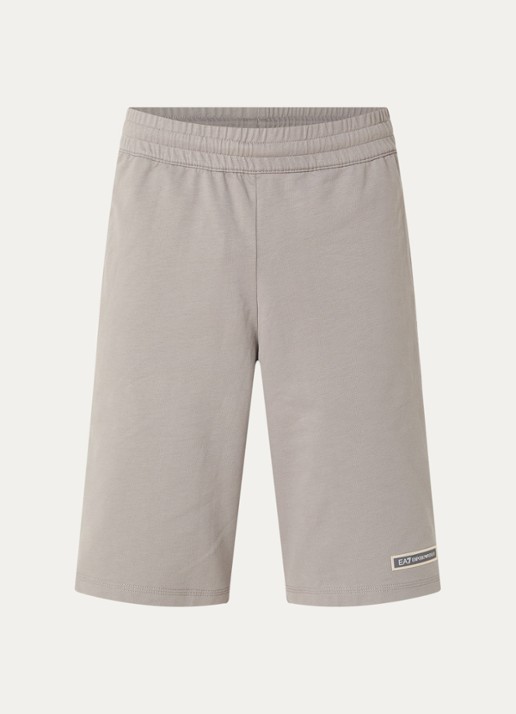 Armani Straight fit korte joggingbroek met logoprint - voorkant blauw