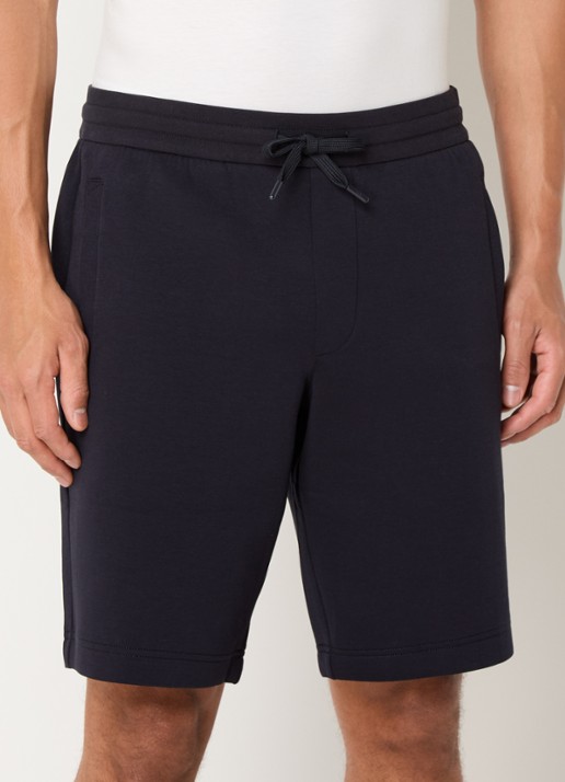 Armani Straight fit korte joggingbroek met steekzakken - detail 2 donkerblauw