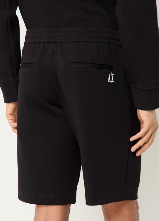Armani Straight fit korte joggingbroek met steekzakken - achterkant zwart