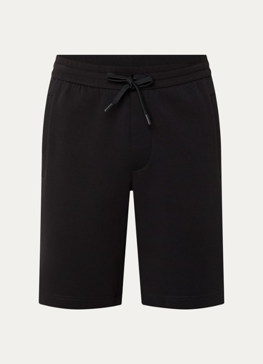 Armani Straight fit korte joggingbroek met steekzakken - voorkant 3 zwart