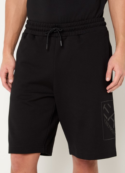 Armani Straight fit korte joggingsbroek met logo en steekzakken