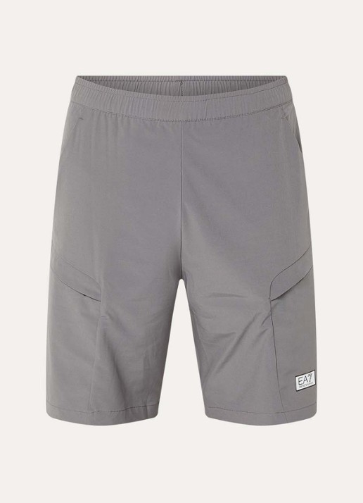 Armani Straight fit korte trainingsbroek met logo - voorkant 3 grijs