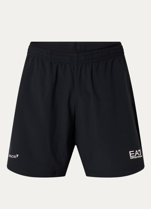 Armani Straight fit korte trainingsbroek met steekzakken - voorkant 3 zwart