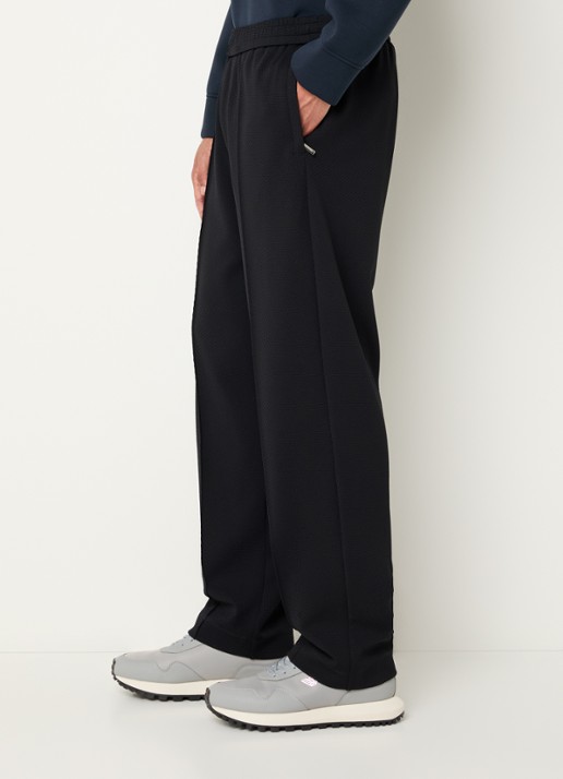 Armani Straight fit pantalon met ritszakken - detail 3 zwart